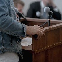 standing in trial