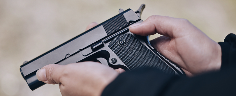 gun in hands